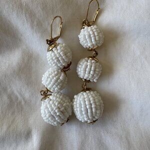 White beaded earring